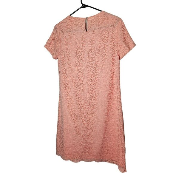 CeCe By Cynthia Steffe Pink Lace Dress Lined Short Sleeve NO Pockets Size 6 - Picture 2 of 10